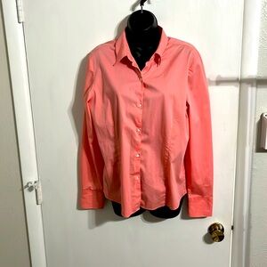 George blouse, pink button-down, long sleeve